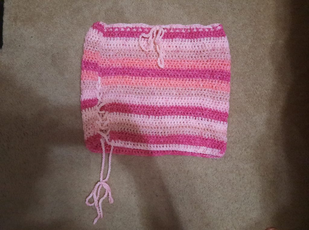 Pink crochet skirt