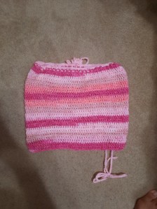 Pink crochet skirt