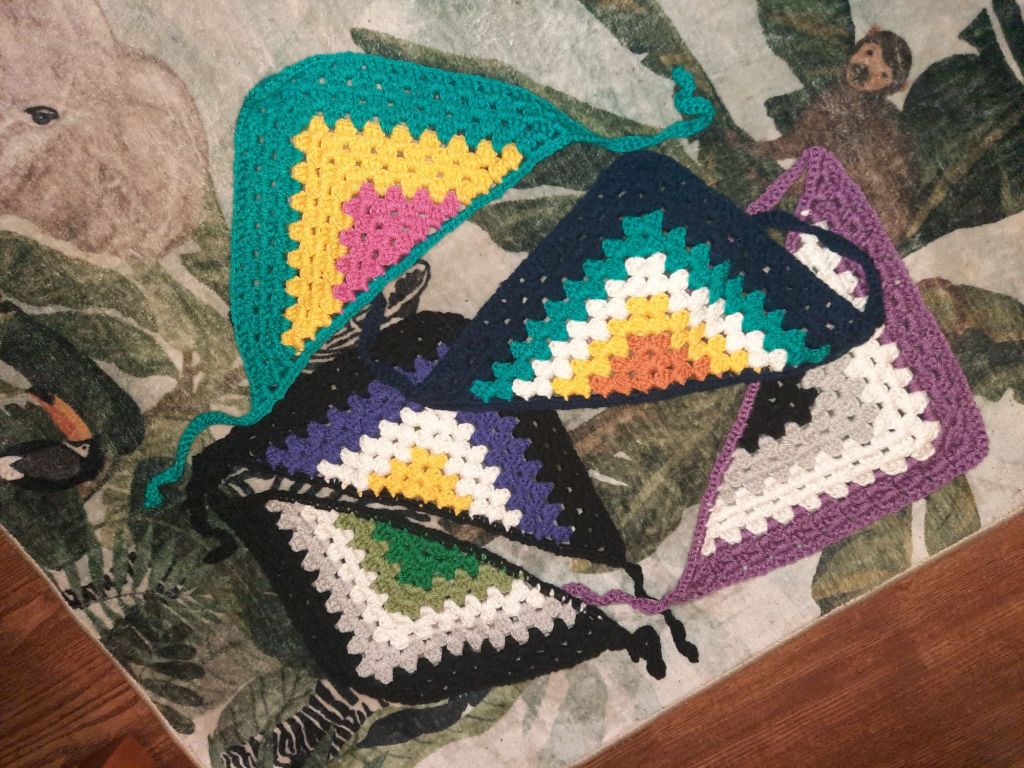 Pan, aroace, and nonbinary flag bandanas