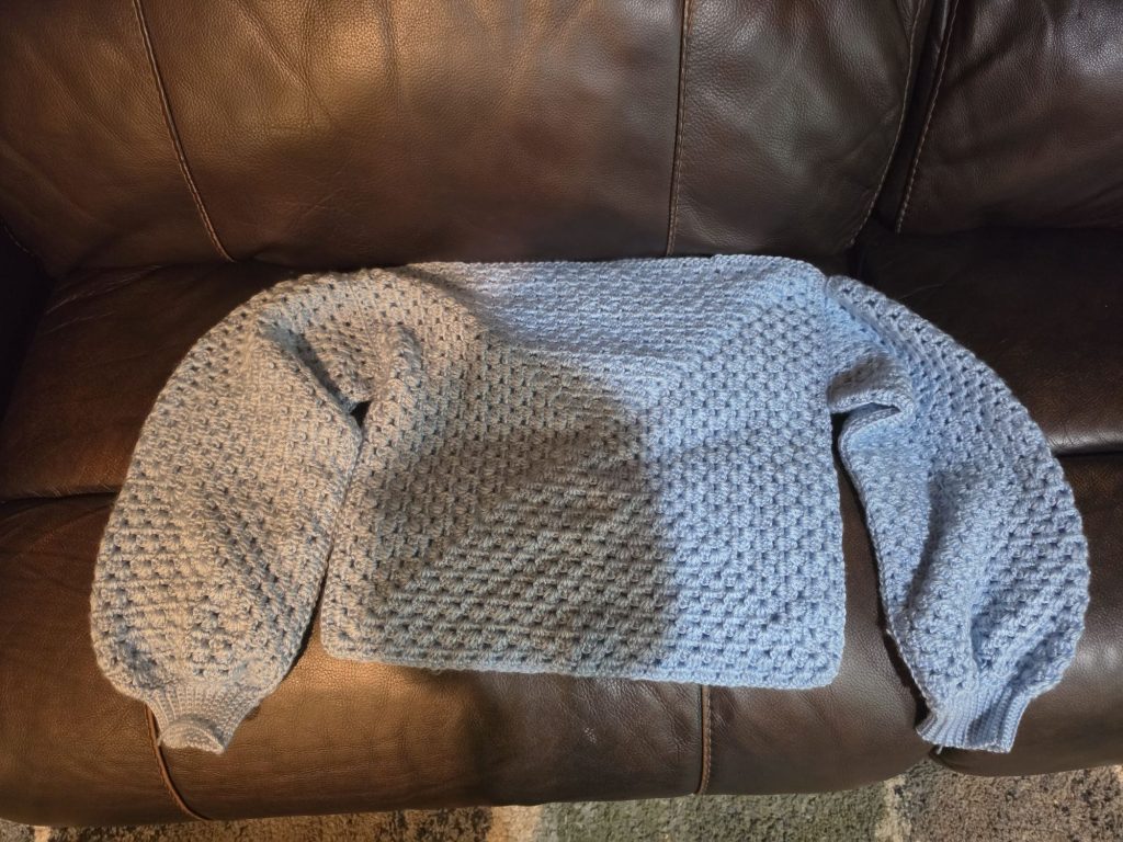 Sky blue crochet sweater
